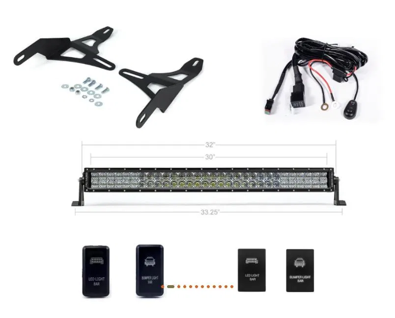 CR2844 – CALI RAISED Light Bar, LED 32 Inch Length 60 White 5D Optic OSRAM 5 Watt LED 300 Watt Spot Beam 30000 Lumens...